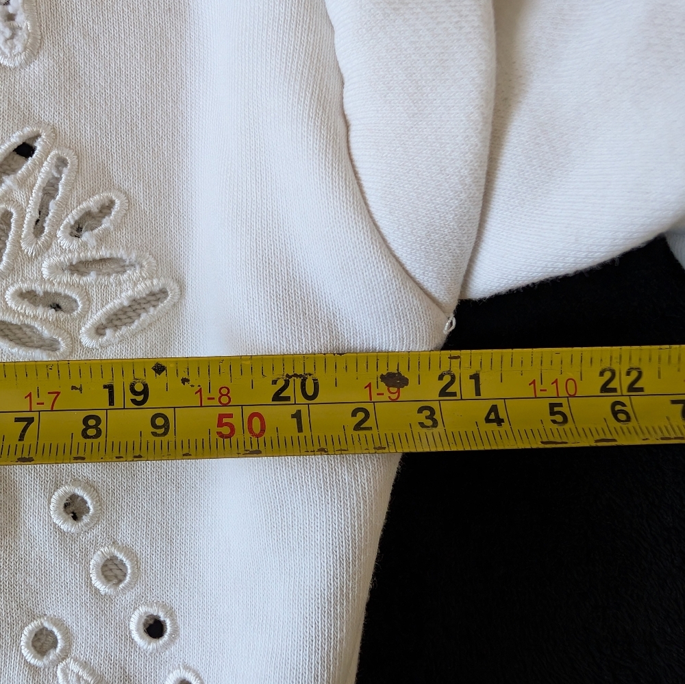 Scotch & Soda Eyelet Embroider Knit Crop Sweatshirt XS Feminine Coquette Floral - Picture 9 of 14
